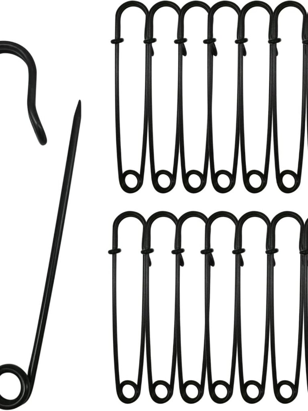 Safety Pins Upgraded, 3" Large Safety Pin Pack of 30 for Clothes Leather Canvas